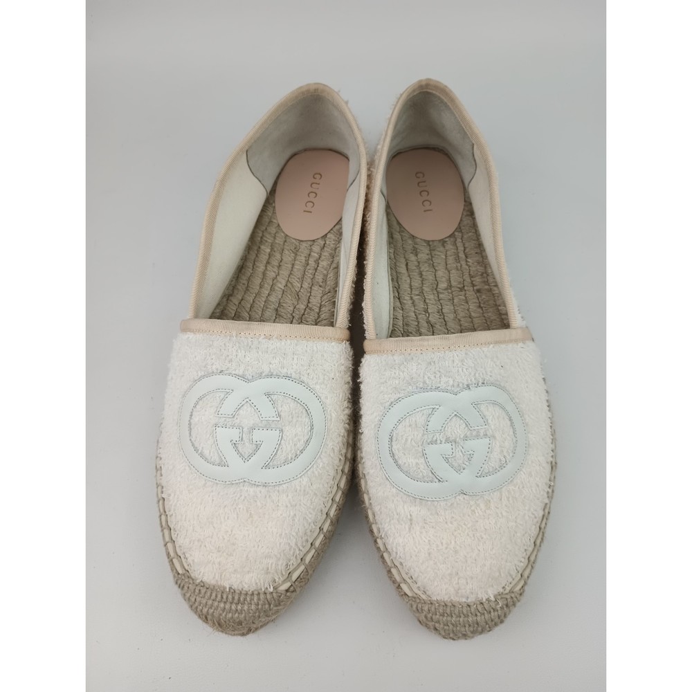 Gucci Women's Ivory White Pilar Espadrille Flats Shoes Size 40.5 - Picture 3 of 7